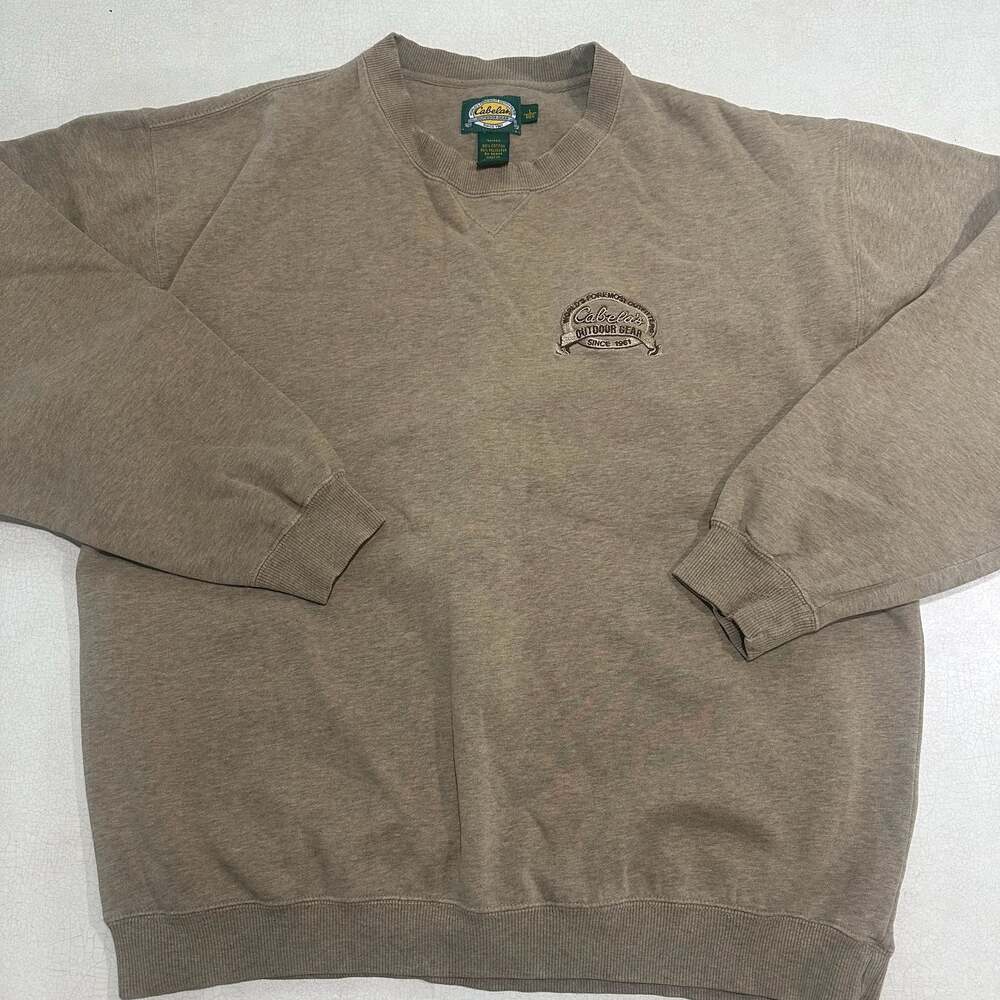 Vintage Cabela's Outdoor Gear Embroidered Logo Crewneck Brown Men's Size L